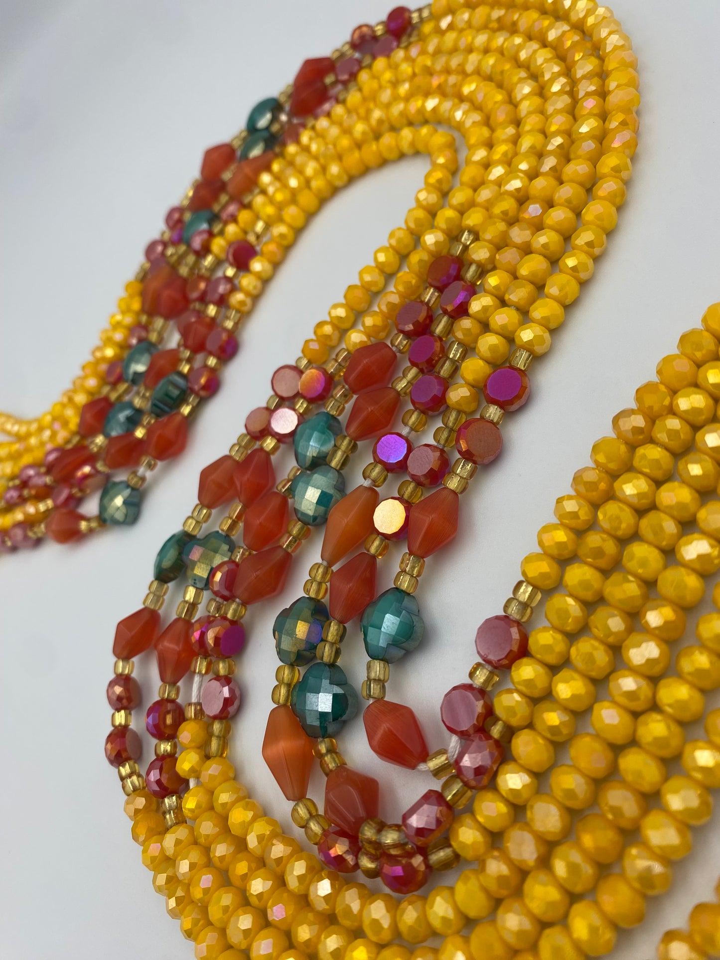 SunShine Fiesta ~ Luxury Crystal Waistbeads- Yellow Waist Bead