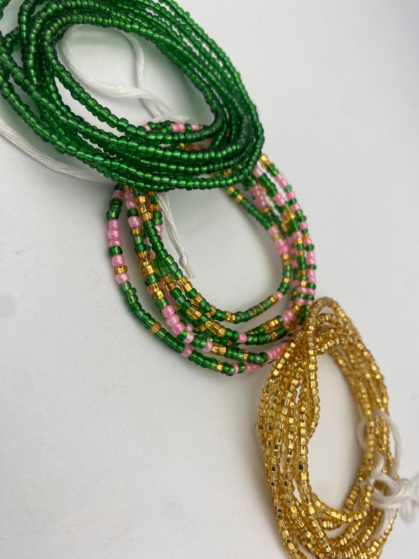 3 PC Waist Beads Set – 3 Piece Tie-On African Waist Beads for Women- Choose your set-  (45”-50”)