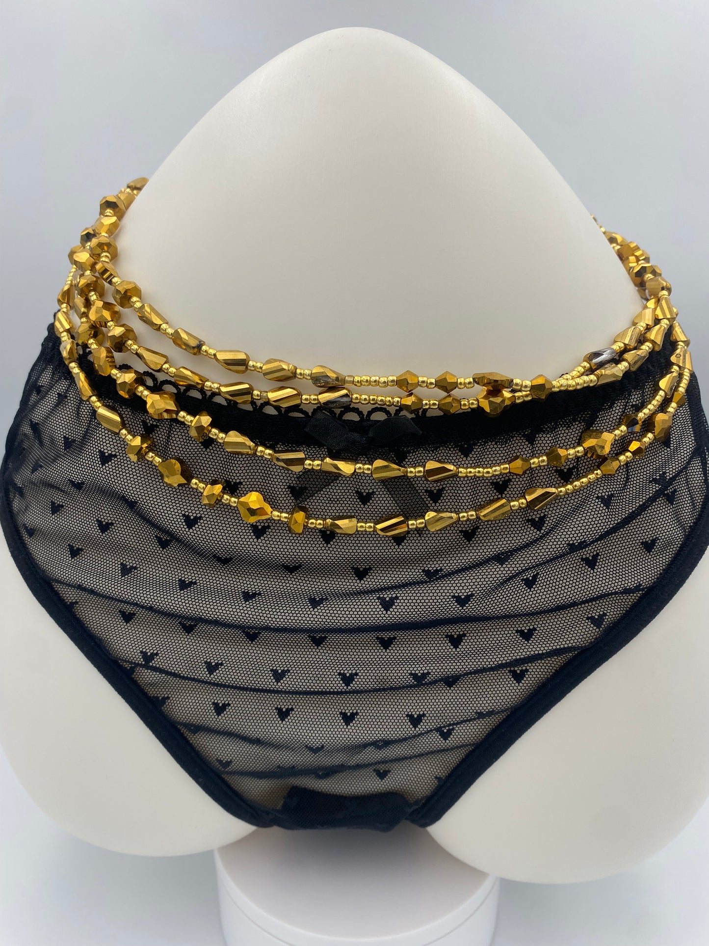 Luxe Gold ~ Luxury Crystal Waistbeads- Tie On