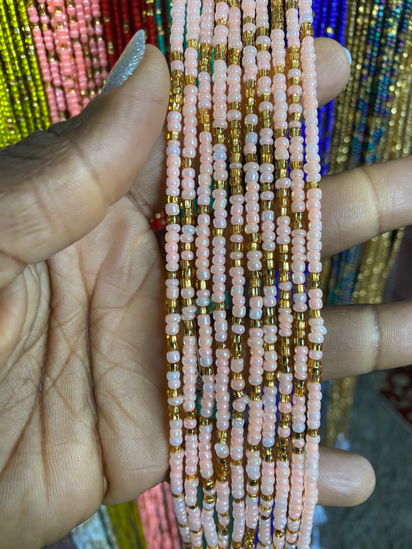 Wholesale Waist Beads – Bulk Multicolored Tie-On Strands (45”–50”)