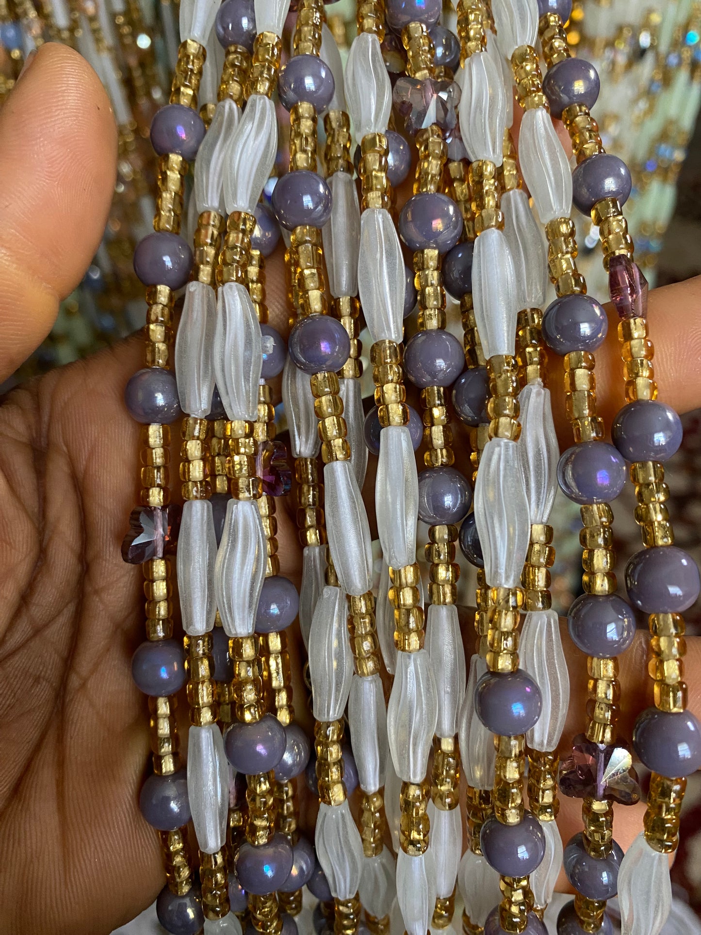 Wholesale Waist Beads | Glow in the dark | African Waist Beads for Resale | Randomly Chosen | 25 Waist Beads | 45"-50".