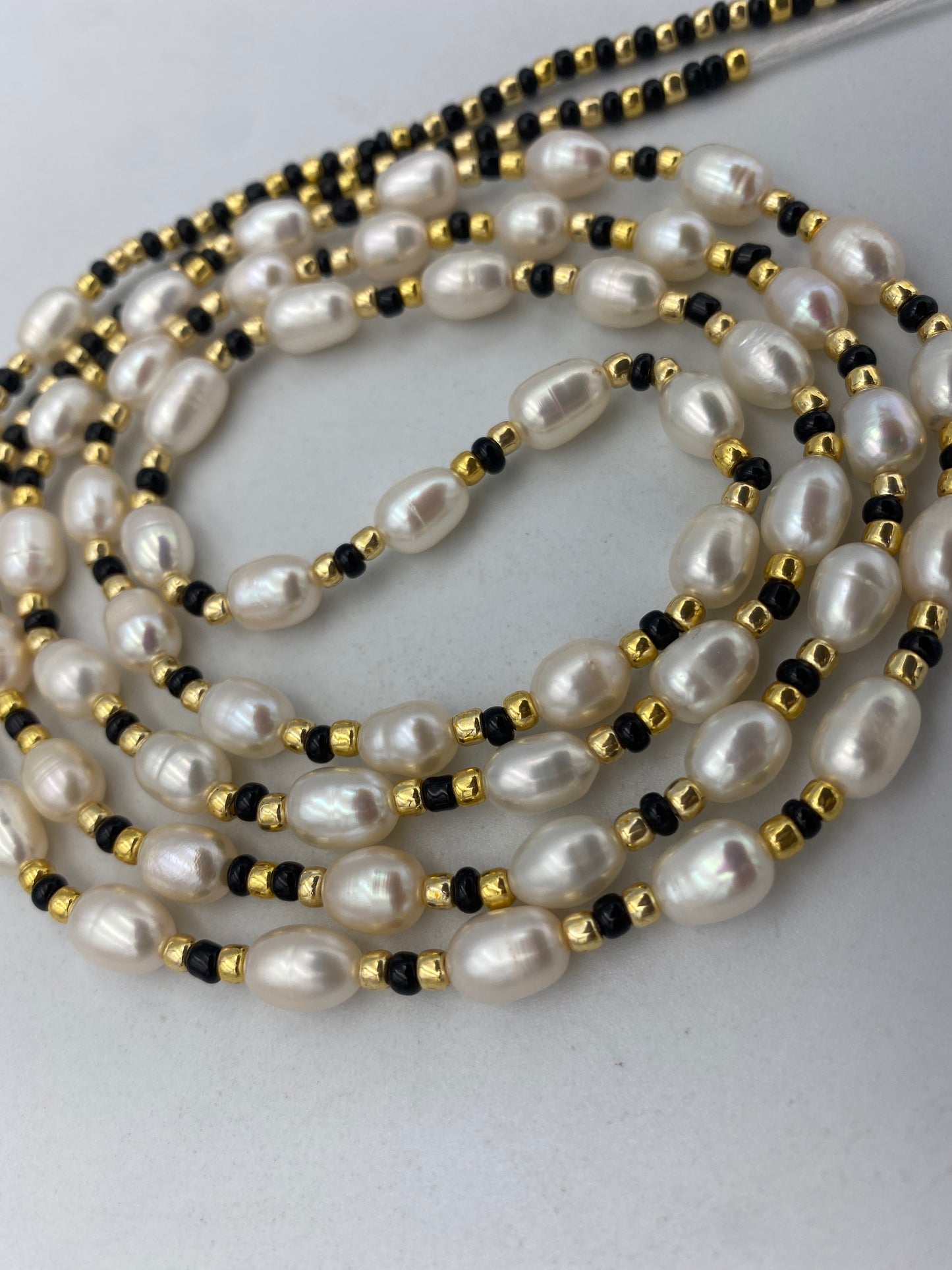 Freshwater Pearl & Crystal Waist Beads – 45” Permanent Tie-On Jewelry~ Choose Your design