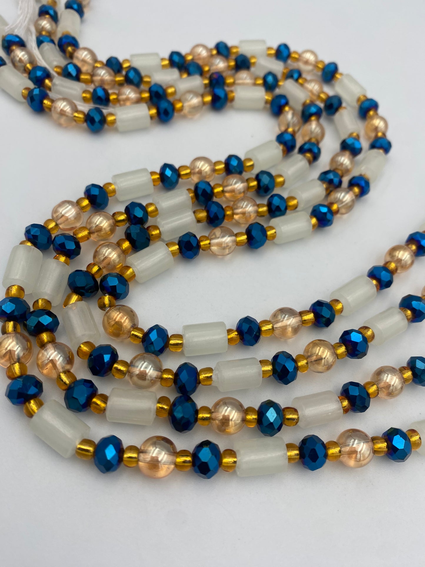 Glow  in the Dark  Waist Bead- Crystal waist Beads- Tie on WaistBeads 45”