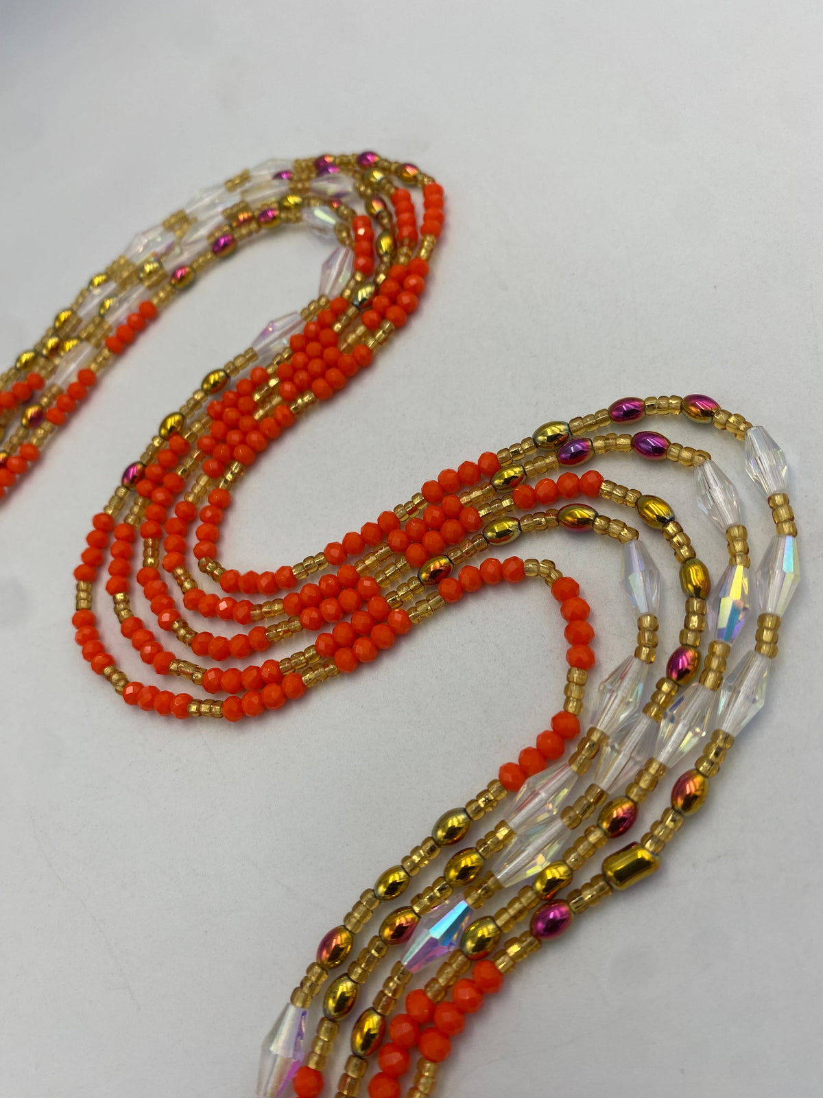 Orange Mini Crystal Waist Bead 45”| 1 PC