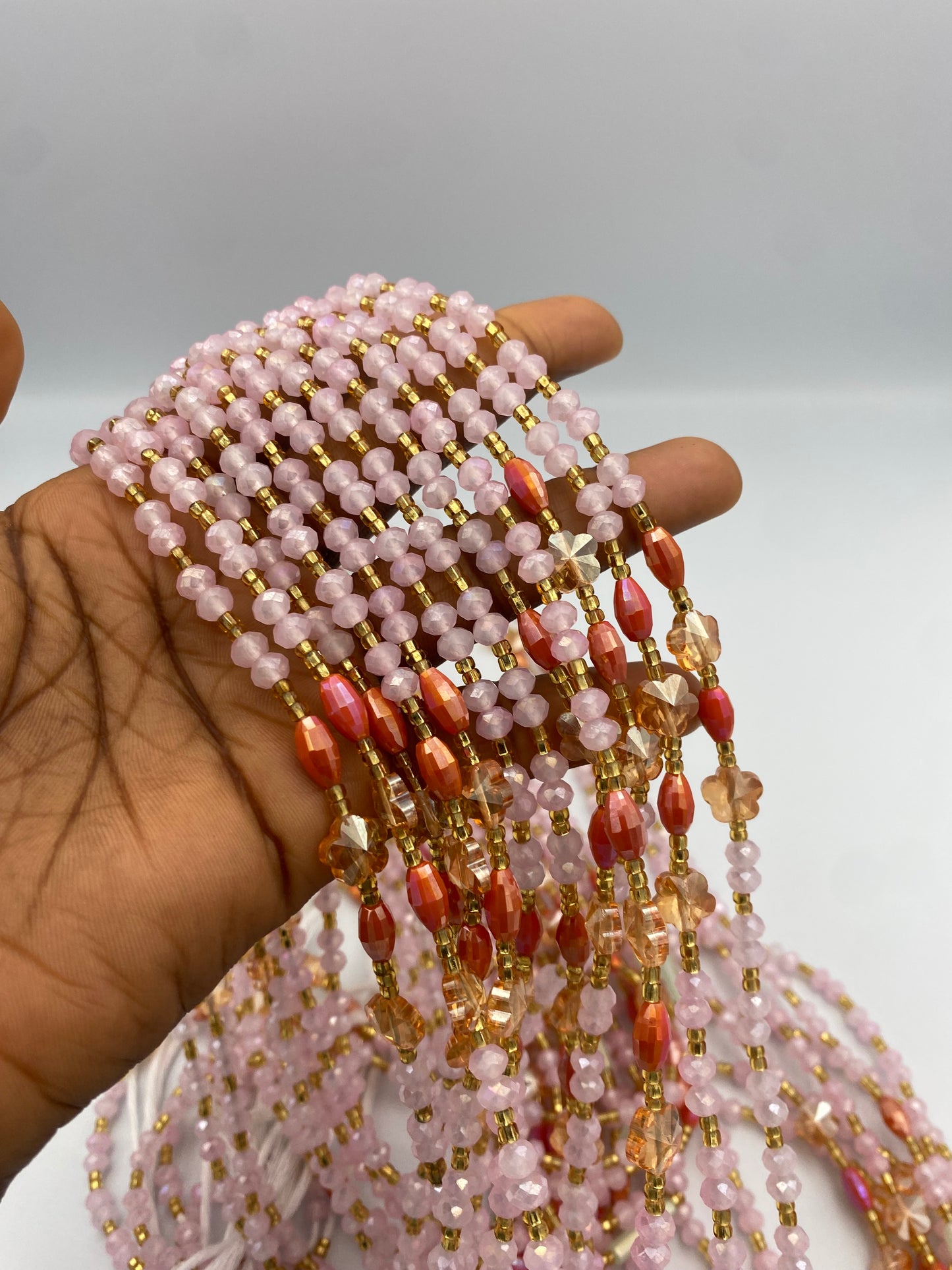 Blush Bloom ~ Pink Waist Bead-Luxury Crystal Waistbeads