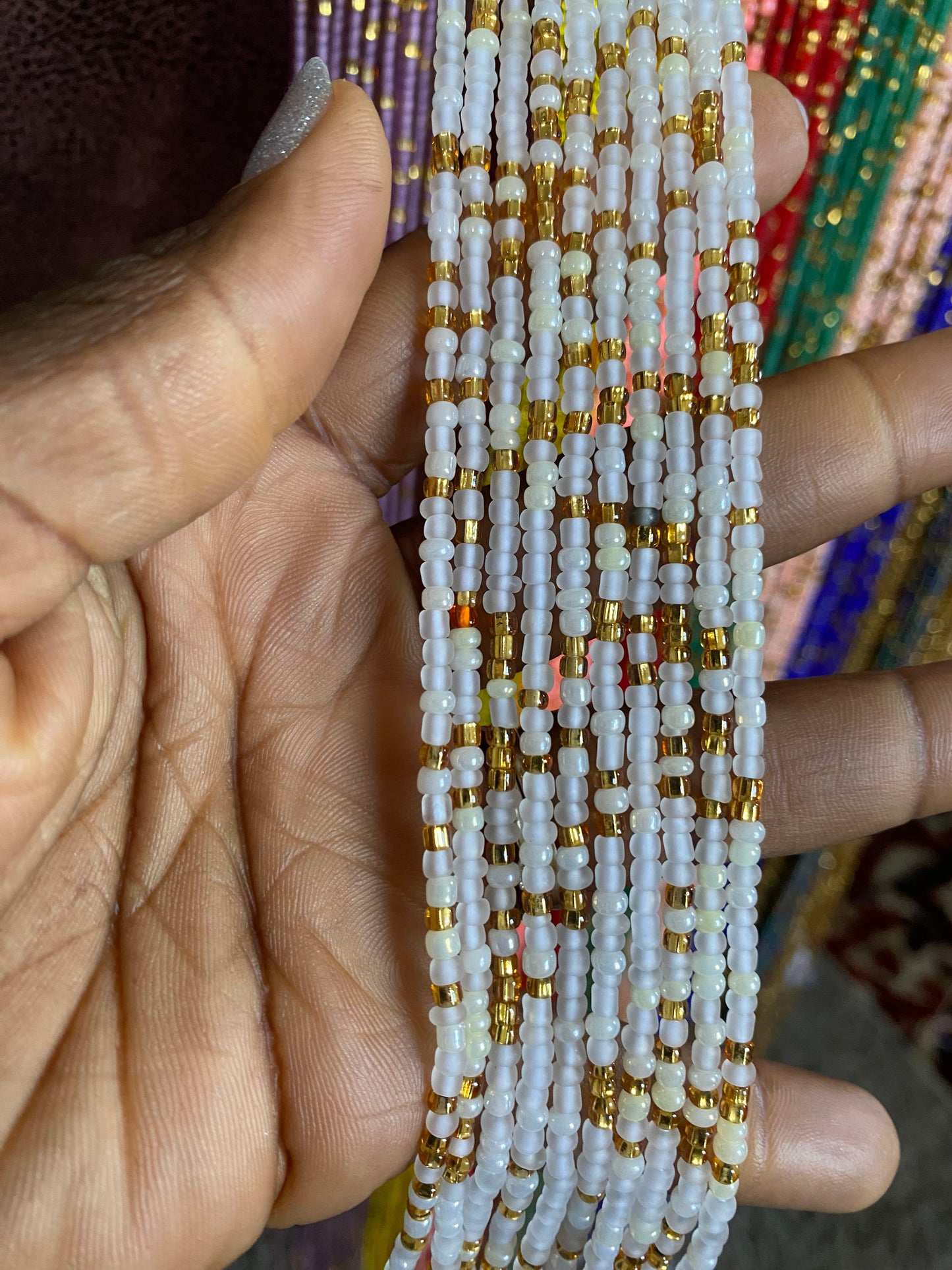Wholesale Waist Beads – Bulk Multicolored Tie-On Strands (45”–50”)
