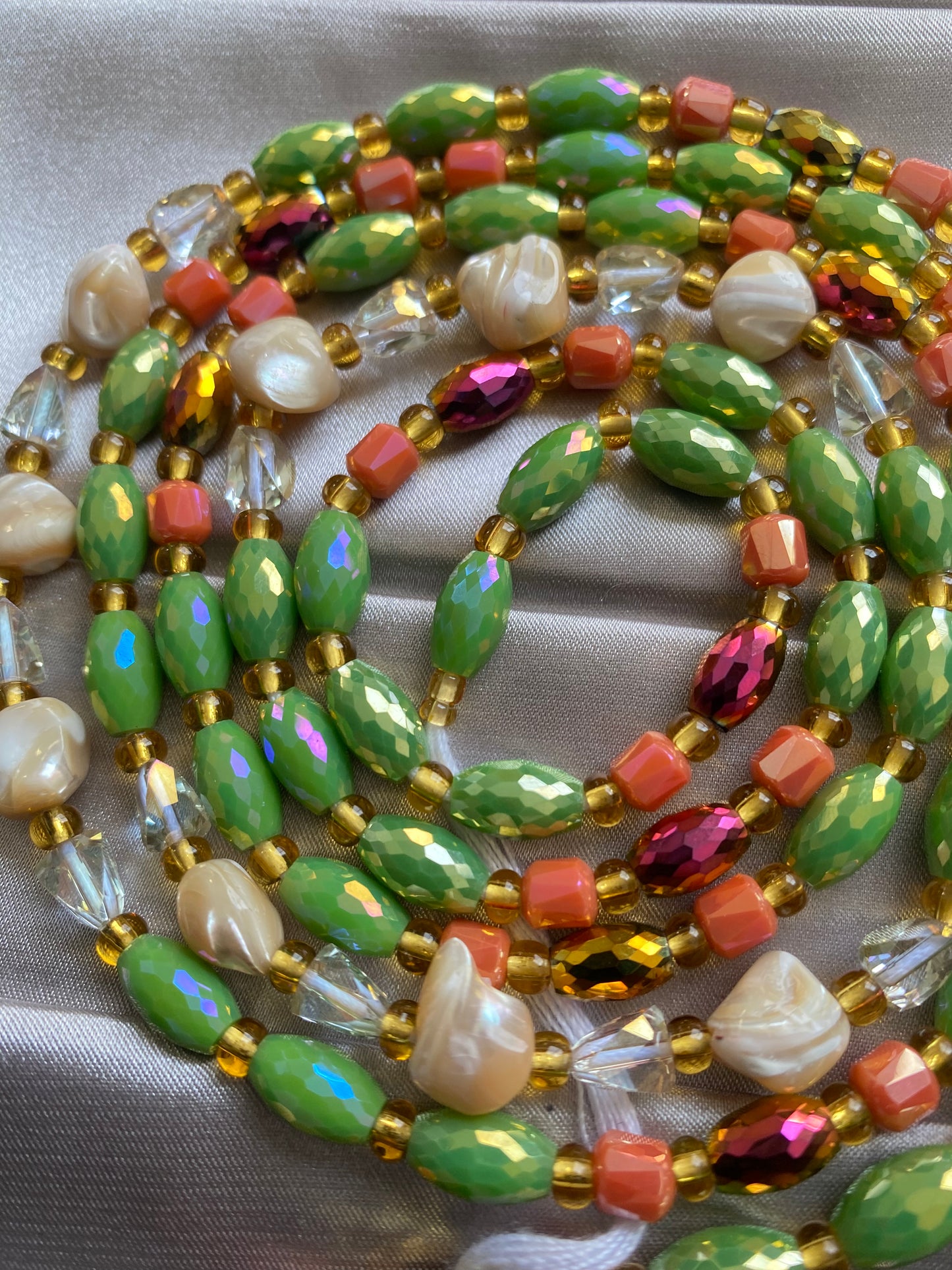 Green luxury crystal waistbead