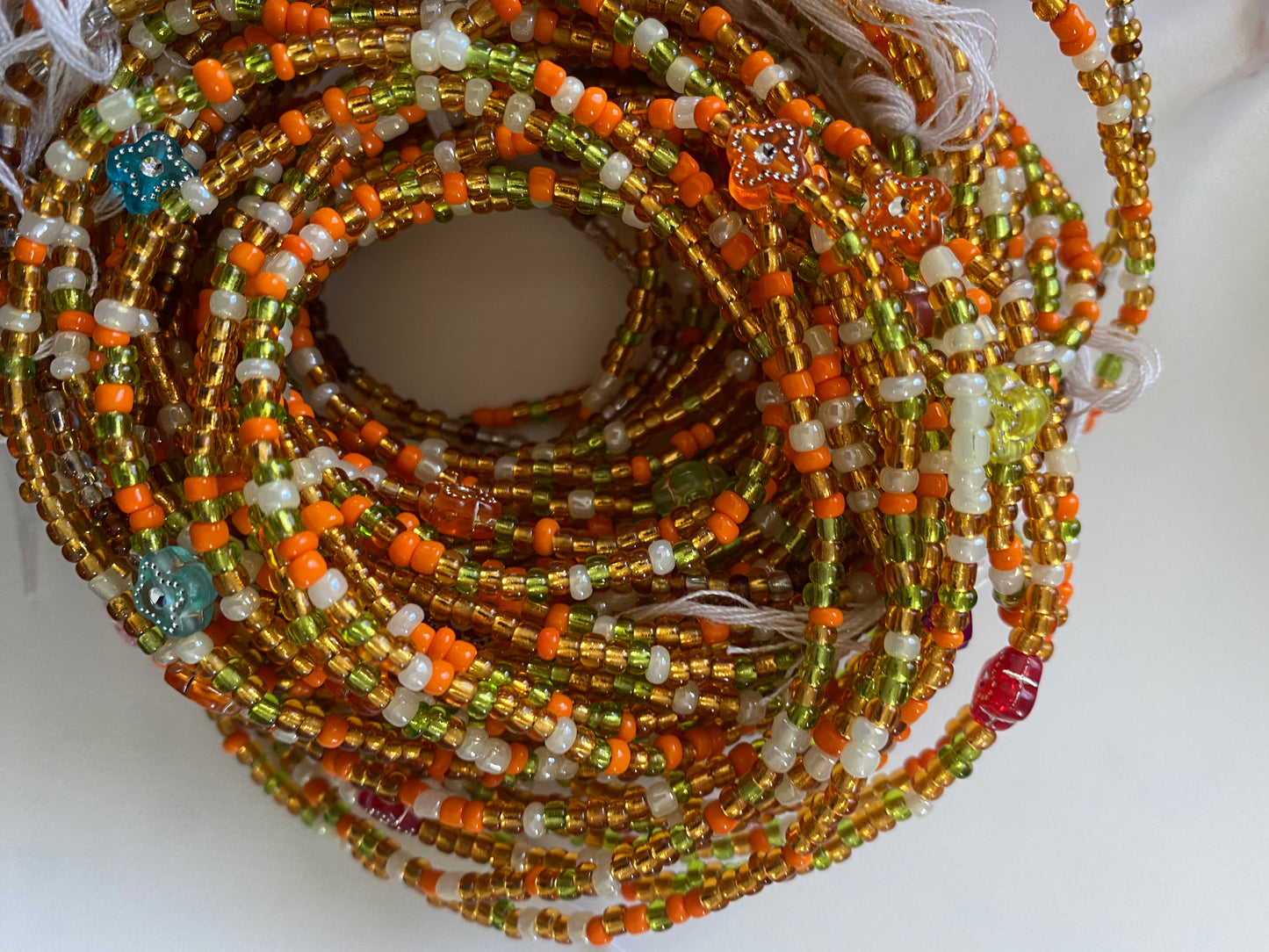 Wholesale African Waist Beads – Crystal Tie-On Strands 30”-36” (Bulk 25pcs Pack)