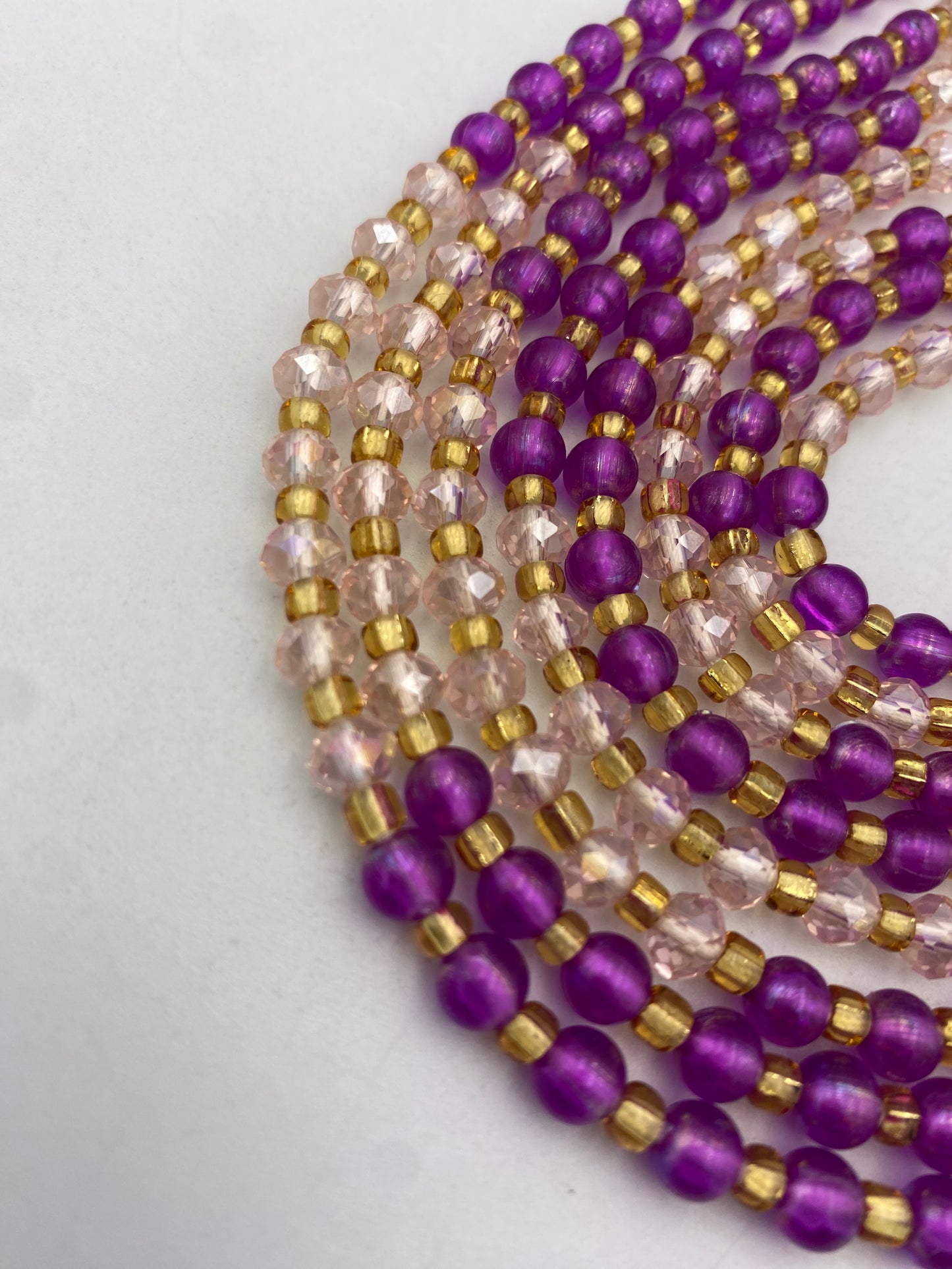 Zafira- Purple Crystal  WaistBead | Luxury Crystal Waist Bead | African WaistBead | Price Per Item | Tie On | 45” -50”