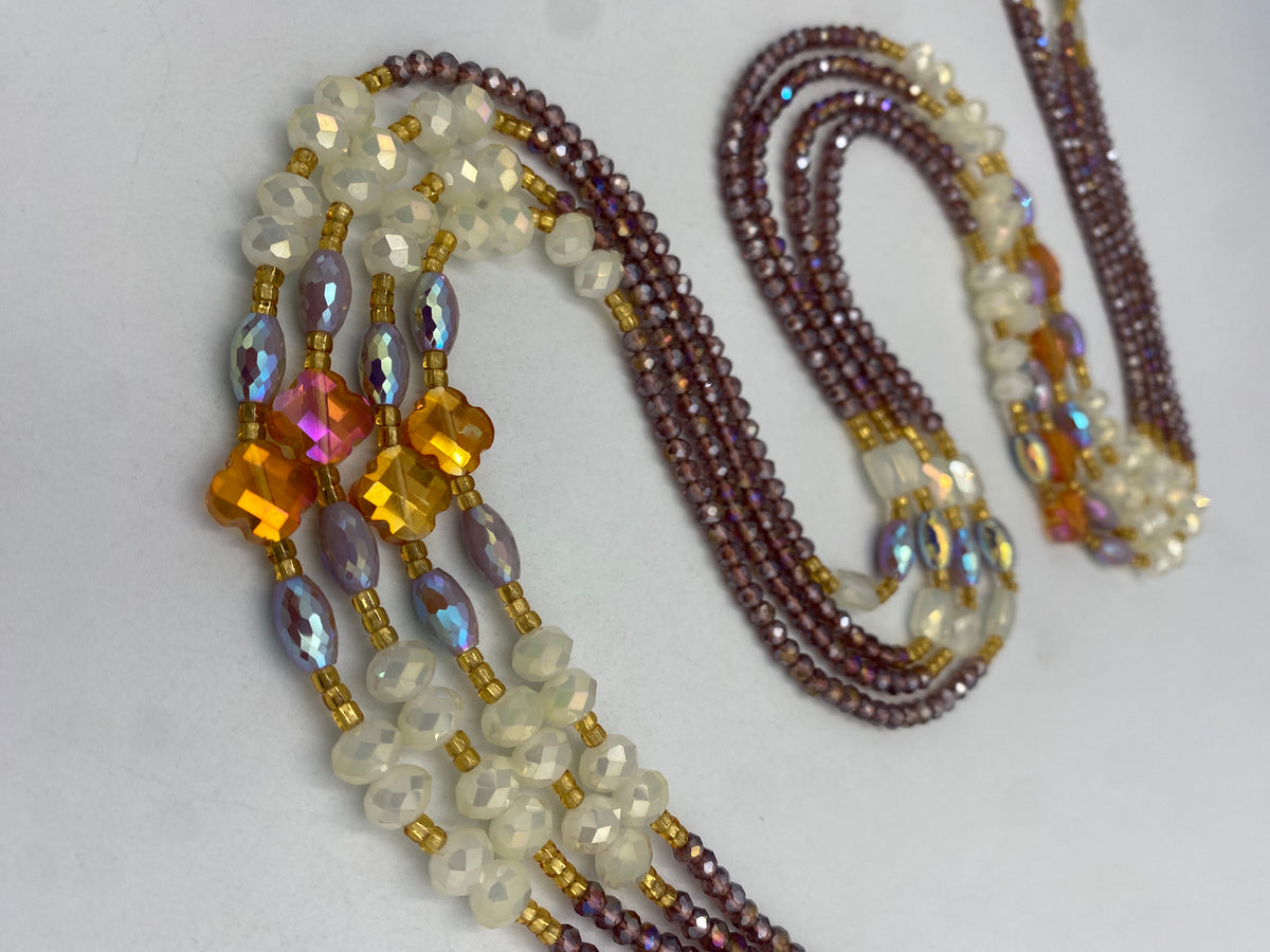 Purple Luxury Crystal Waist Bead 45”| 1 PC