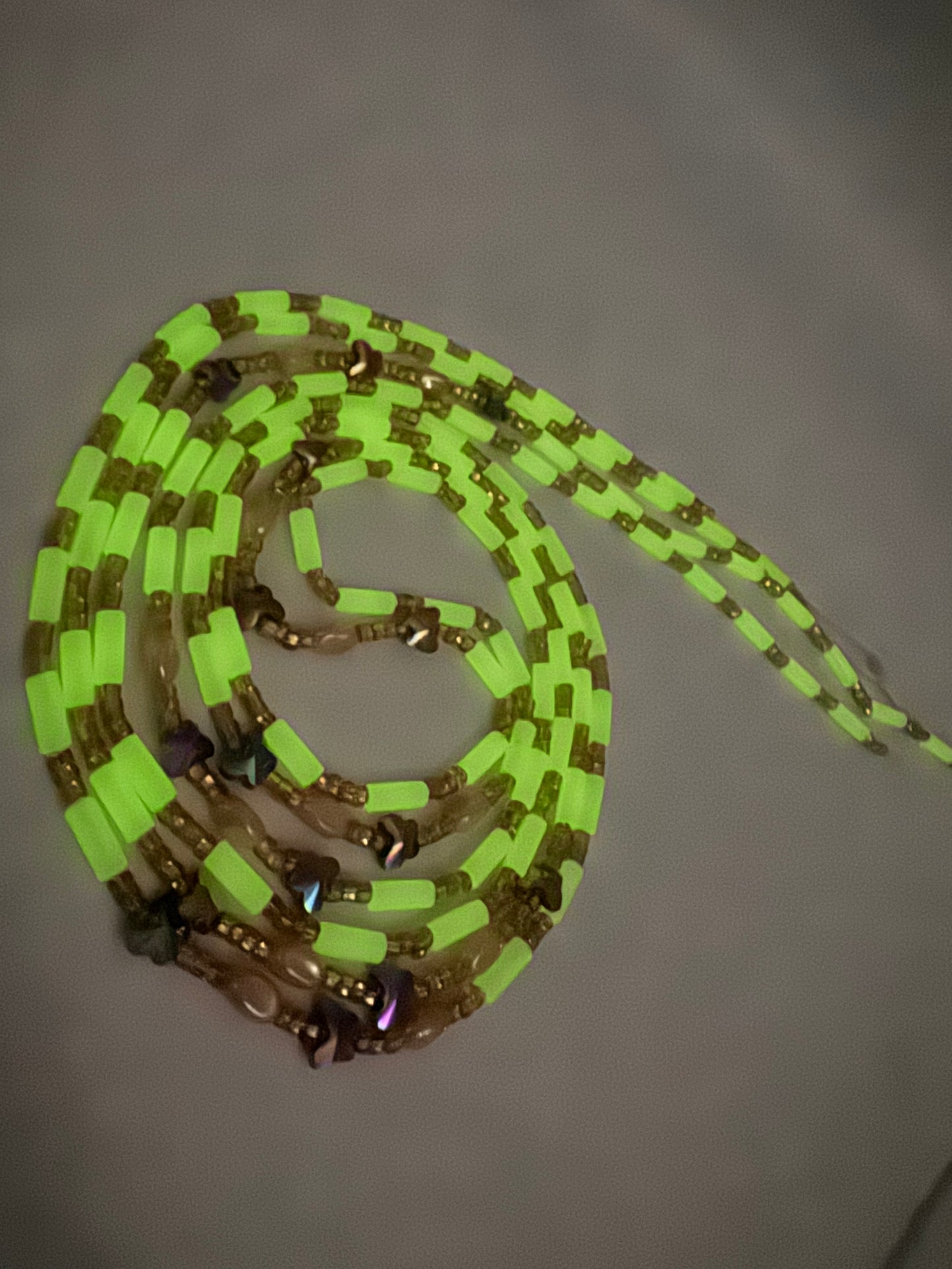 Glow in the dark Waist Beads- African Waistbeads-Tie On 45"- 50"- Price Per Waist Bead- Add to Cart Now