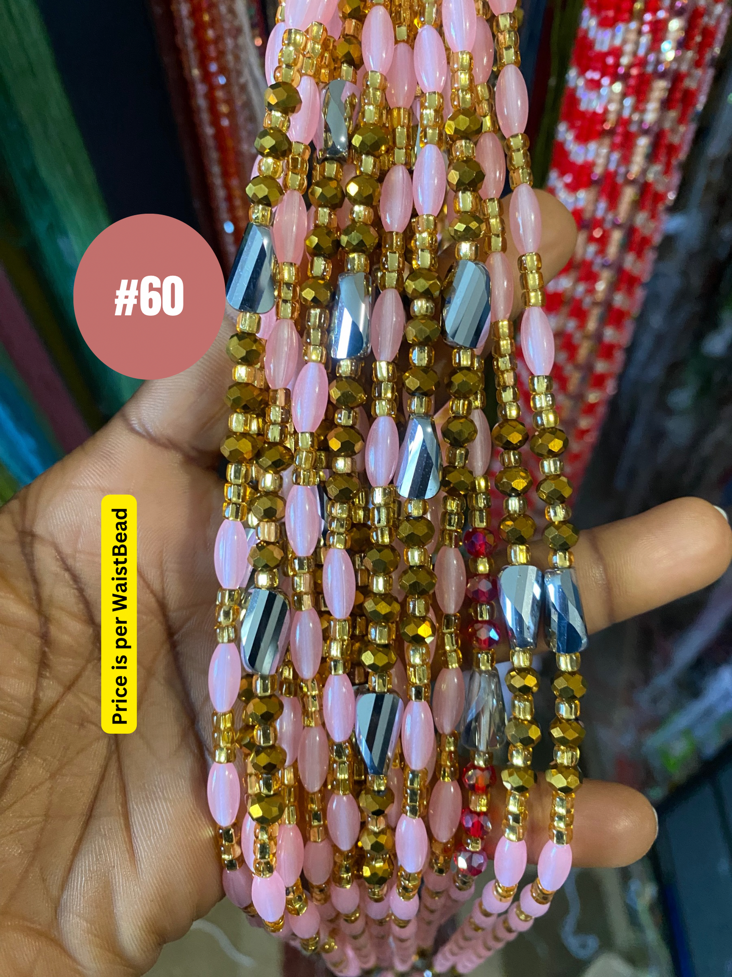 Soft Glow in the Dark  Waist Bead  waistBeads-  Tie On Waist Beads- 45”-50.
