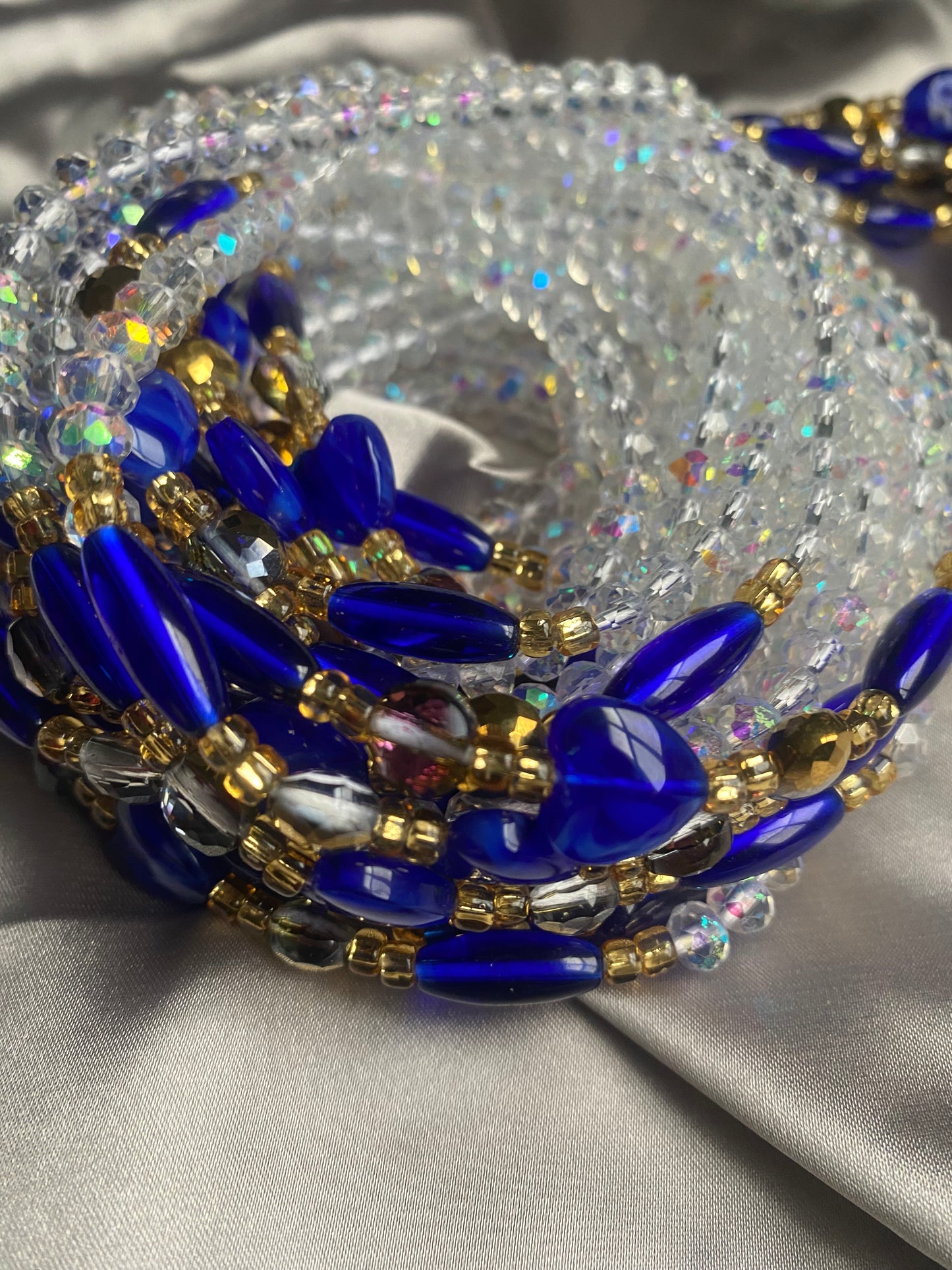 Sapphire Serenity Bloom WaistBeads ~ Luxury Crystal Waistbeads