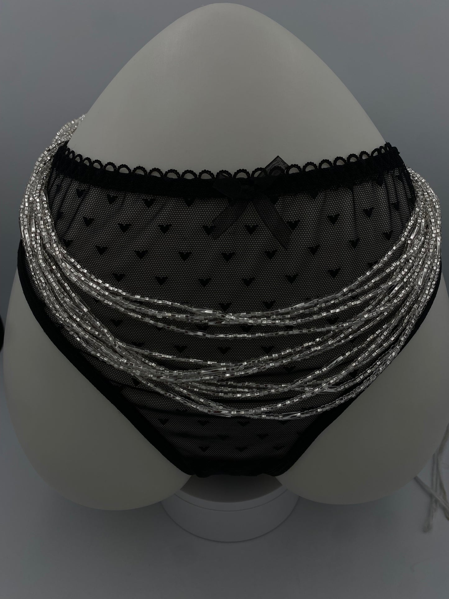 Silver & Silver  Waist Beads | African Body Jewelry | Price per Waist Bead (45”-50”) – Tie-On