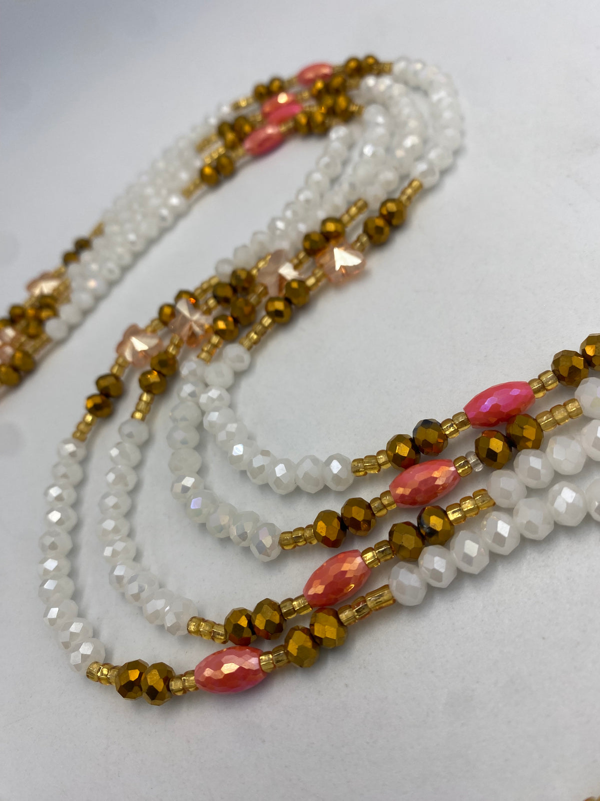 White Luxury Crystal Waist Bead 45”| 1 PC