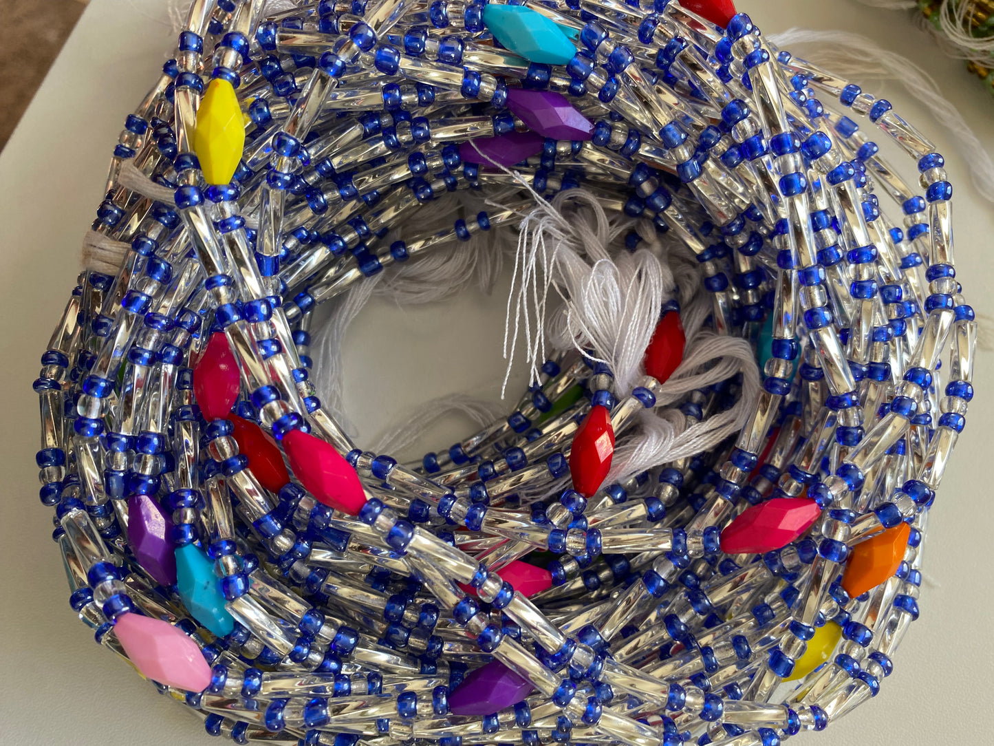 Wholesale African Waist Beads – Crystal Tie-On Strands 30”-36” (Bulk 25pcs Pack)