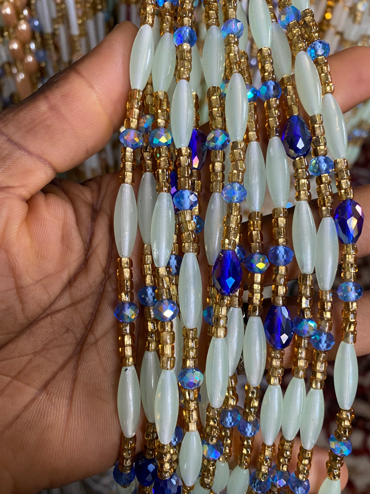 Wholesale Waist Beads | Glow in the dark | African Waist Beads for Resale | Randomly Chosen | 25 Waist Beads | 45"-50".