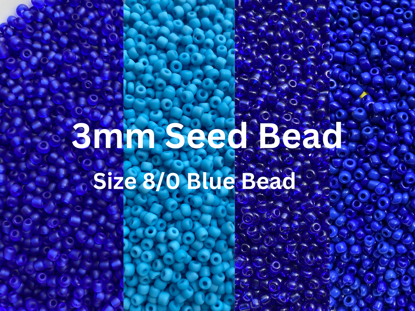 High-Quality 8/0 Blue Seed Beads, 3mm, Perfect for Jewelry Making