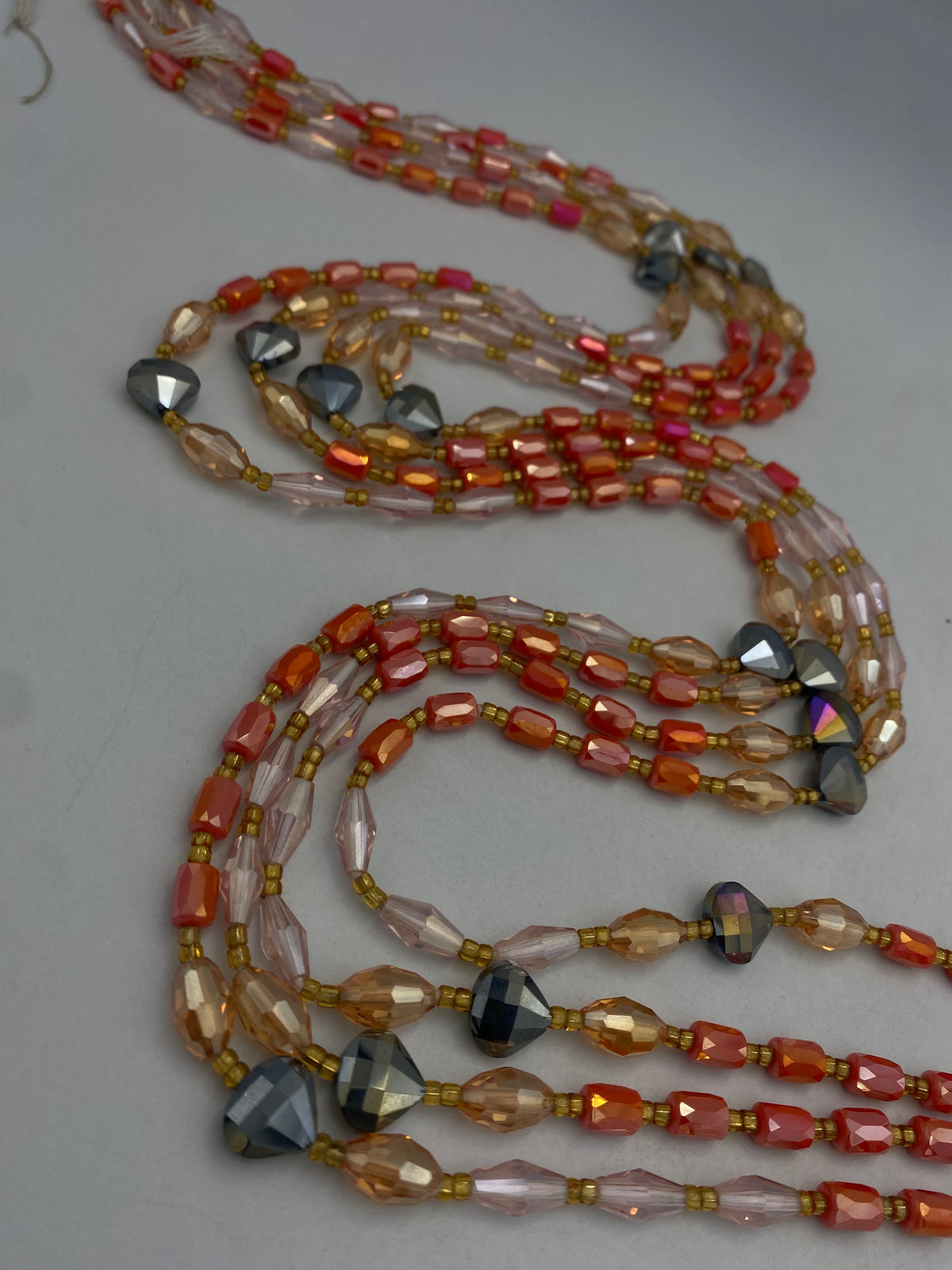 Orange Crystal Waist Bead 45”| 1 PC
