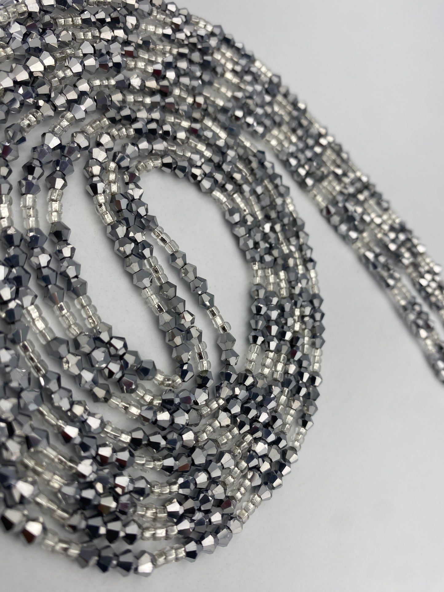 Variety of Crystal Waist Beads, Bicones, Mini crystal Waistbeads-  Choose your Color- Price Per Item - Tie On 40”-50”