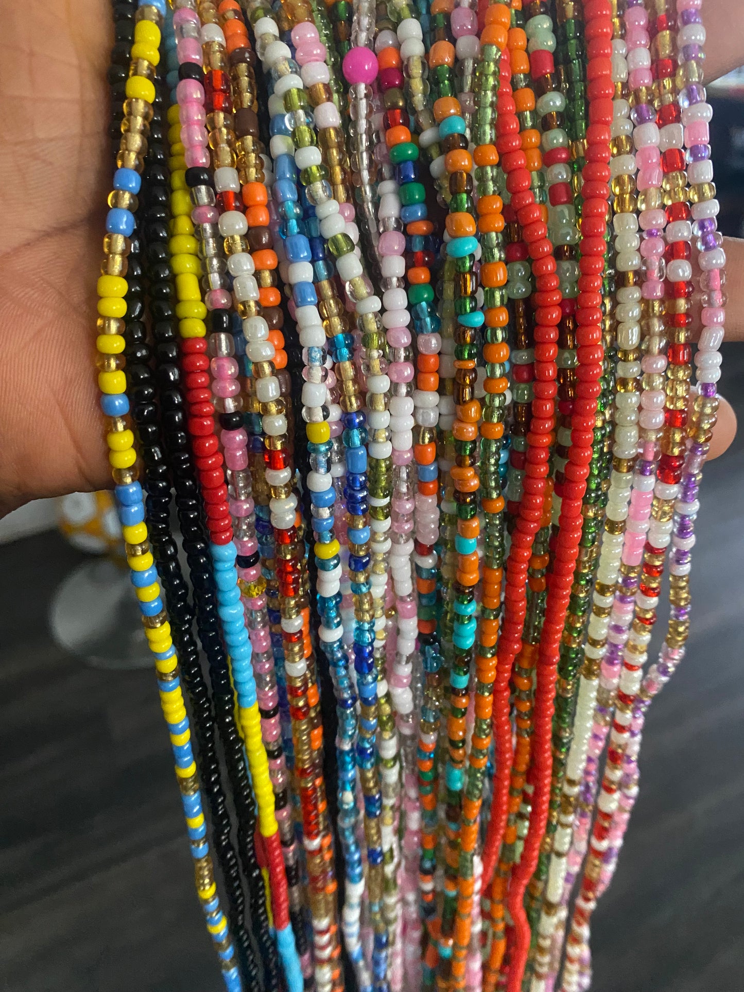 Wholesale  Waist Beads- Seed beads 6/0 Tie On 45”-50”
