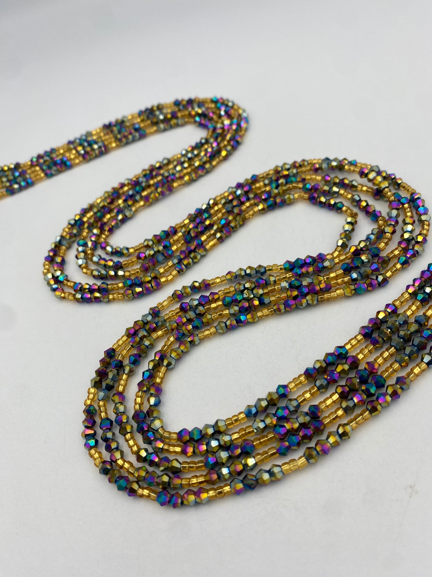 Variety of Crystal Waist Beads, Bicones, Mini crystal Waistbeads-  Choose your Color- Price Per Item - Tie On 40”-50”