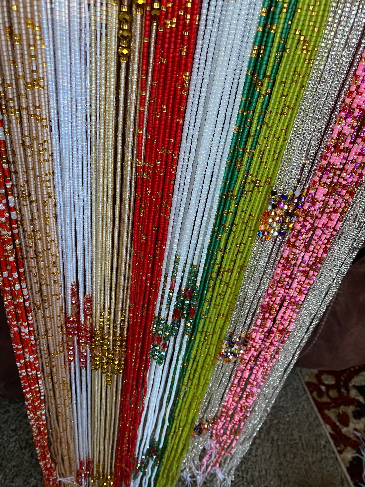 Wholesale Waist Beads – Bulk Multicolored Tie-On Strands (45”–50”)