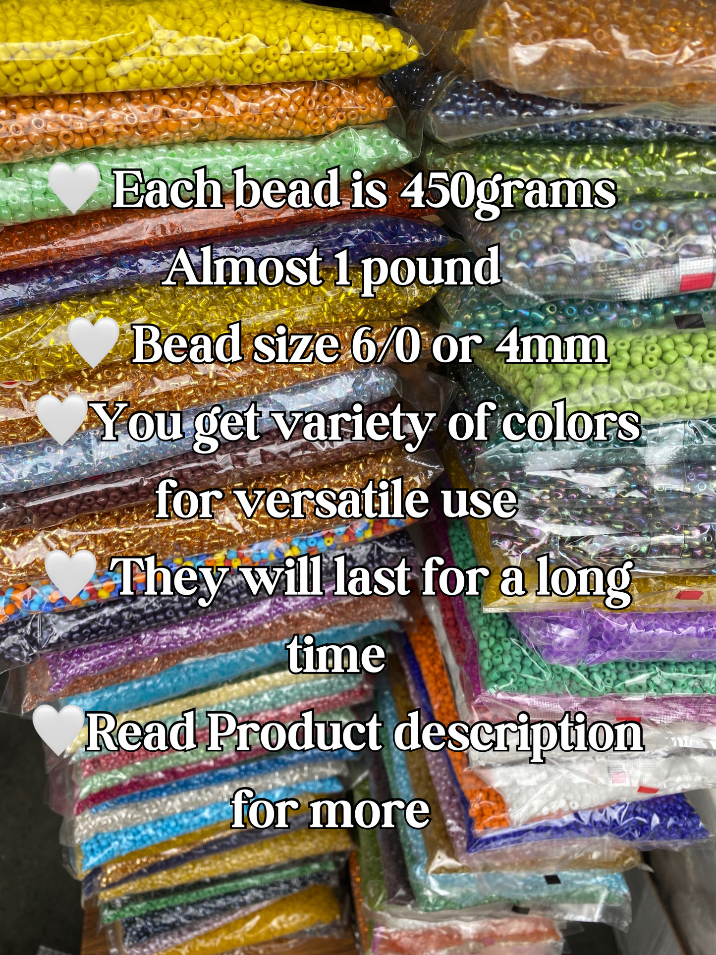 Wholesale Beads- 4mm- seed beads, Size 6/0 , Glass Seed Beads, Rocaille, Beads. Assorted - Jewelry Making- Beaded Jewelry- 35lbs, 50lbs or 100lbs