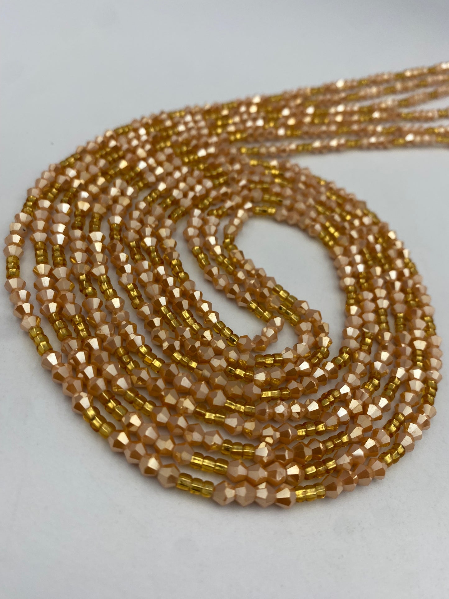 Variety of Crystal Waist Beads, Bicones, Mini crystal Waistbeads-  Choose your Color- Price Per Item - Tie On 40”-50”