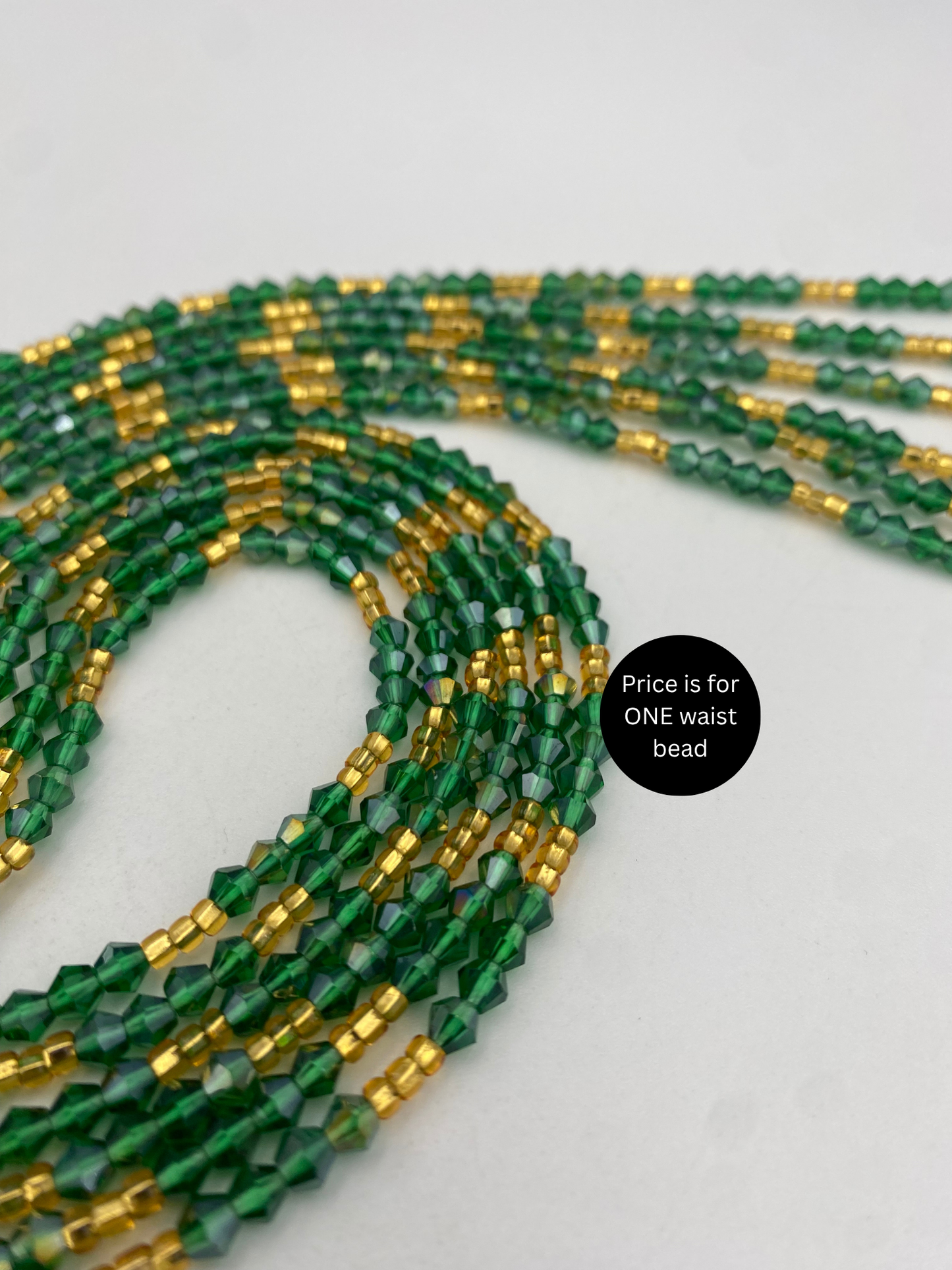 Variety of Crystal Waist Beads, Bicones, Mini crystal Waistbeads-  Choose your Color- Price Per Item - Tie On 40”-50”