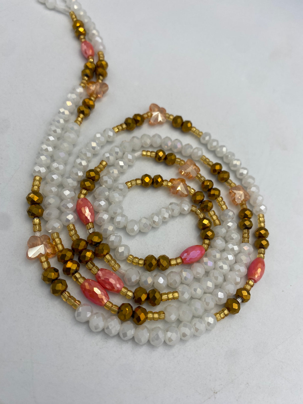 White Luxury Crystal Waist Bead 45”| 1 PC