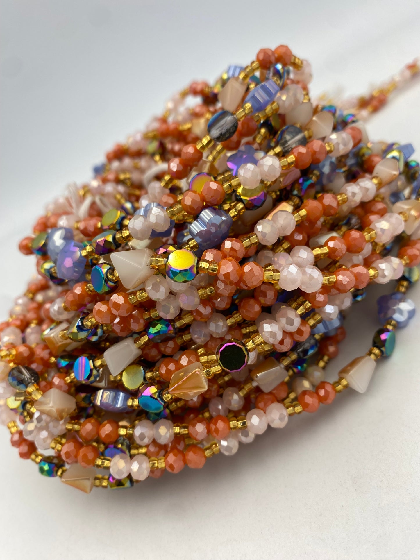 Celeste Aurora~ Crystal Waist Bead- Tie On 45”