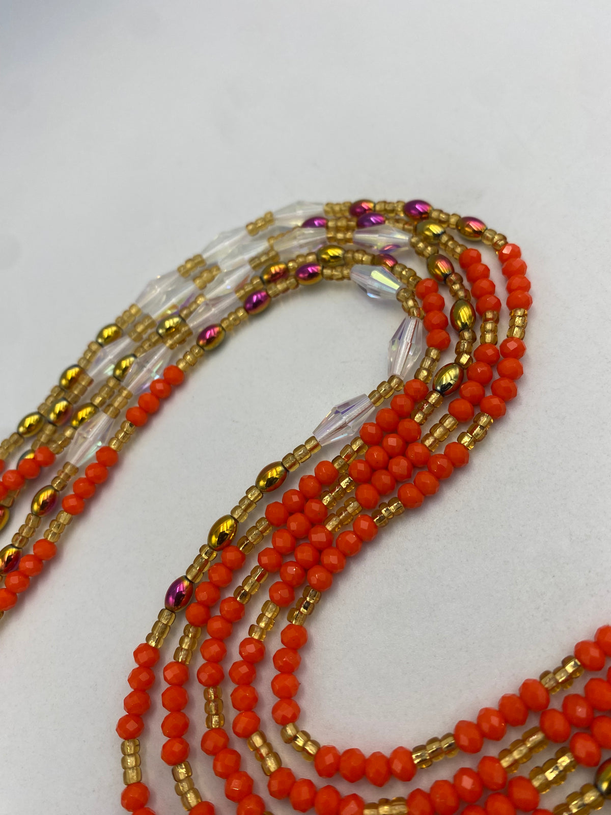 Orange Mini Crystal Waist Bead 45”| 1 PC