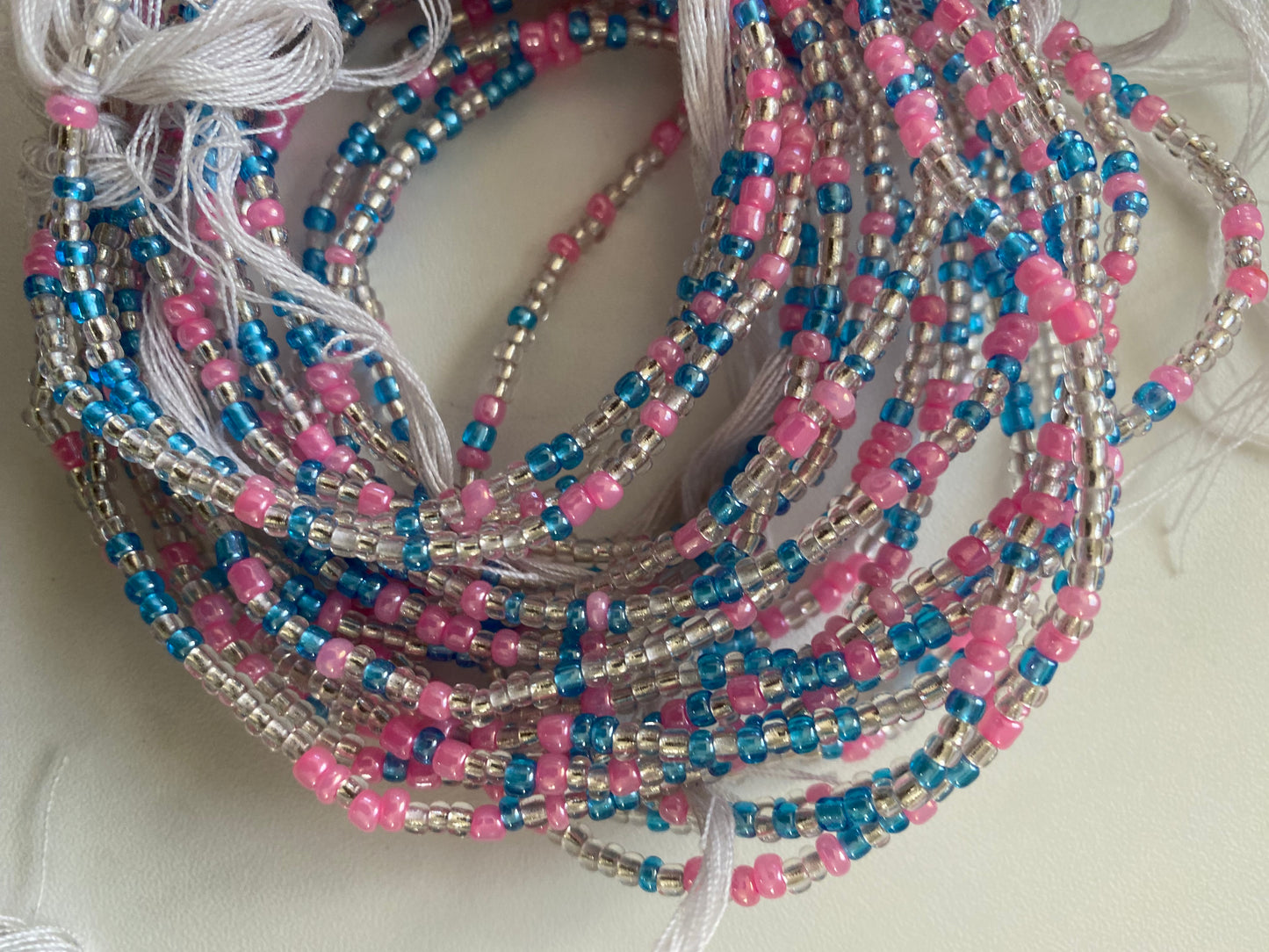 Wholesale African Waist Beads – Crystal Tie-On Strands 30”-36” (Bulk 25pcs Pack)