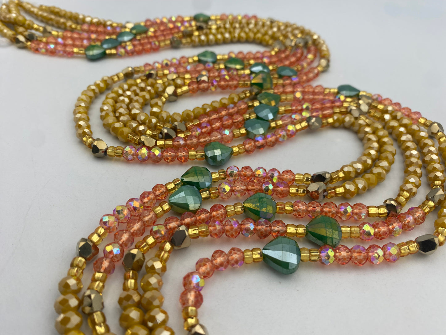 Soleil Grace Crystal Waist Beads – Handmade Tie-On Waist Beads for Women (45”–50”) | Body Adornment, Feminine Beauty, and Confidence