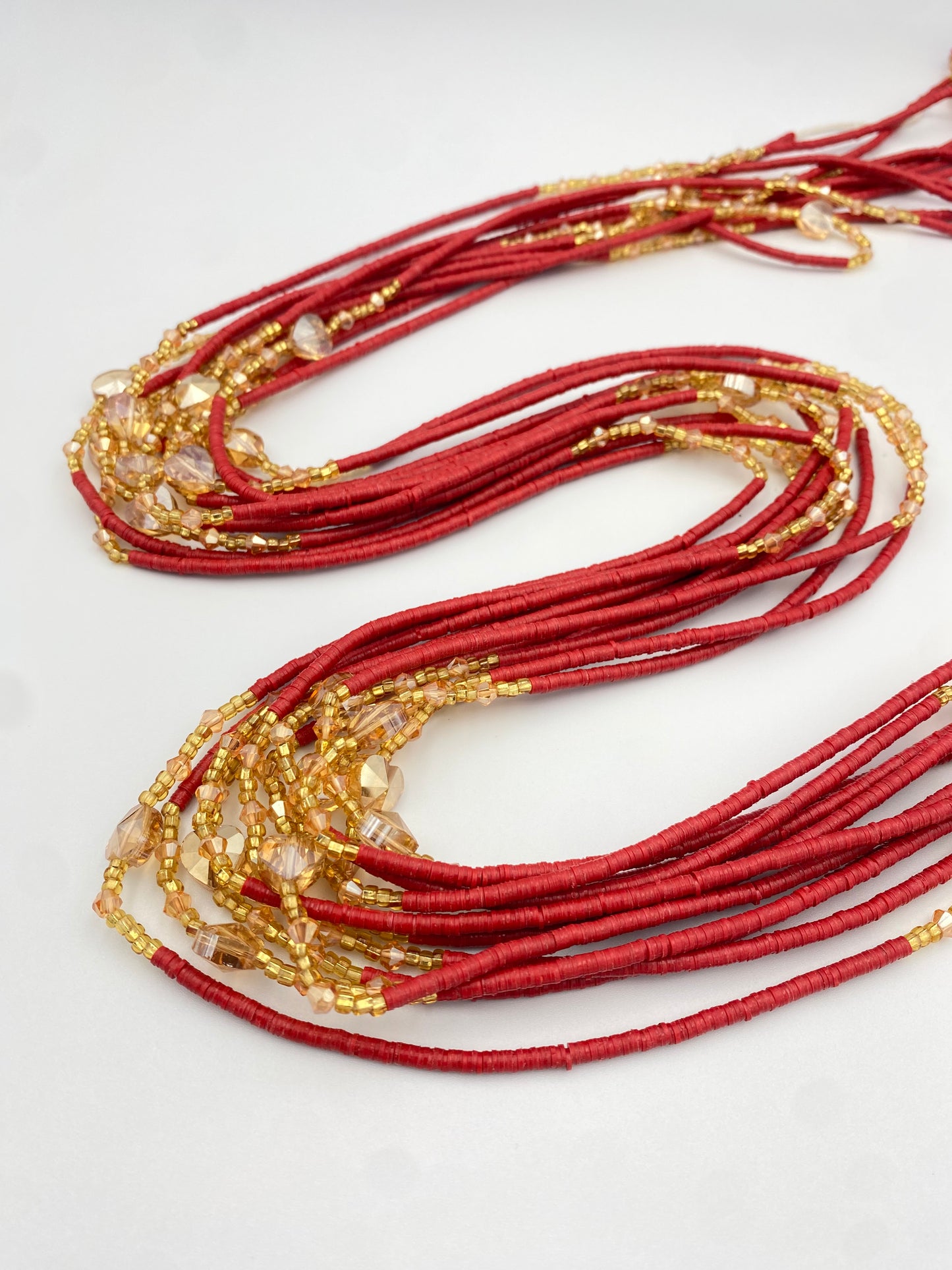 Vinyl Waist Bead- Clay beads- Flat disc waistbeads- 45”- 50”