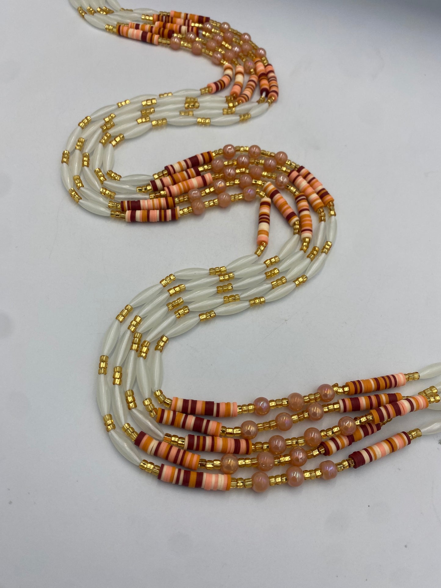 Subtle Glow in the dark Waist Beads- Heart  | Love  | African Waistbeads-Tie On 45"- 50"- Price Per Waist Bead