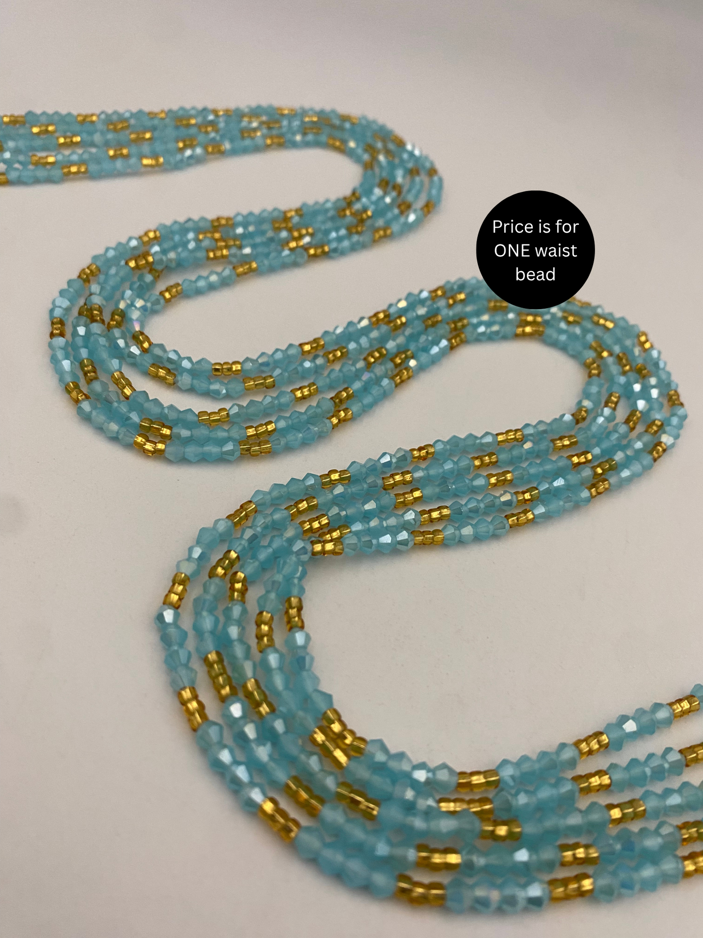 Variety of Crystal Waist Beads, Bicones, Mini crystal Waistbeads-  Choose your Color- Price Per Item - Tie On 40”-50”