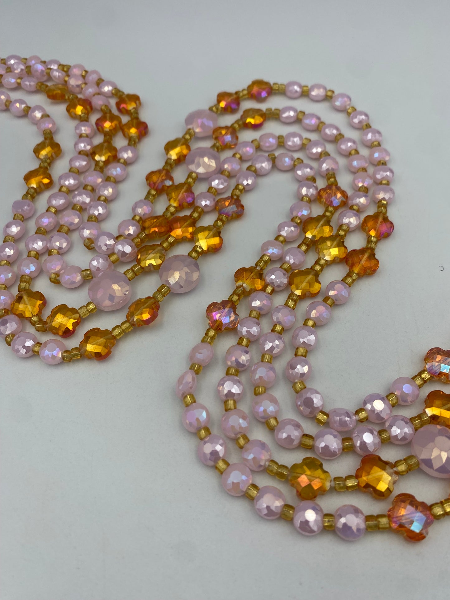 Hannah - Pink Luxury Crystal Waistbeads- Price per Waistbead- Tie On