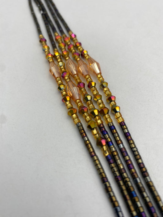Earth Tone | Brown Iridescent Waist Bead 45”| 1 PC