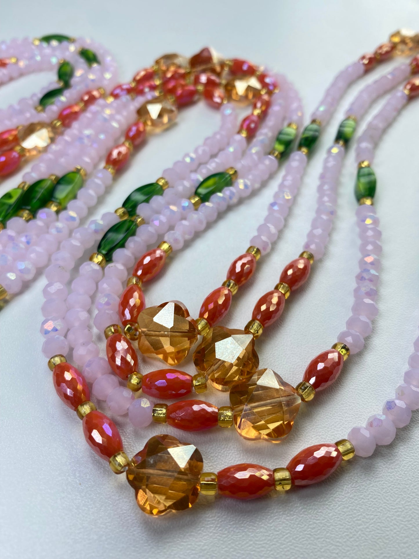 Coral Serenity ~ Luxury Crystal Waistbeads