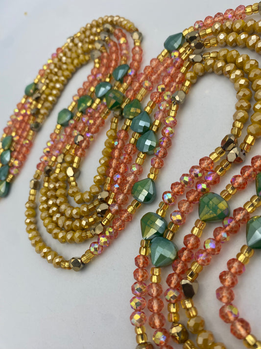 Soleil Grace Crystal Waist Beads – Handmade Tie-On Waist Beads for Women (45”–50”) | Body Adornment, Feminine Beauty, and Confidence