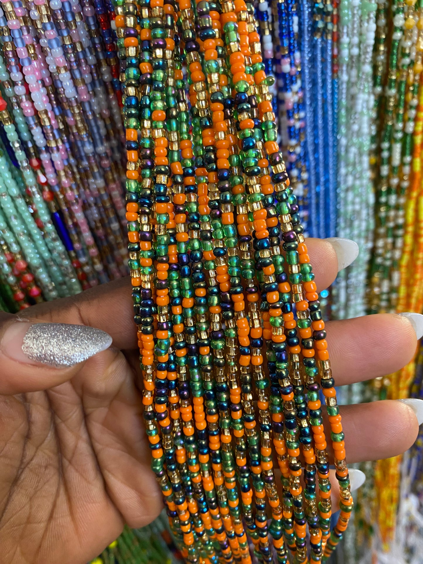 Wholesale Waist Beads – Bulk Multicolored Tie-On Strands (45”–50”)