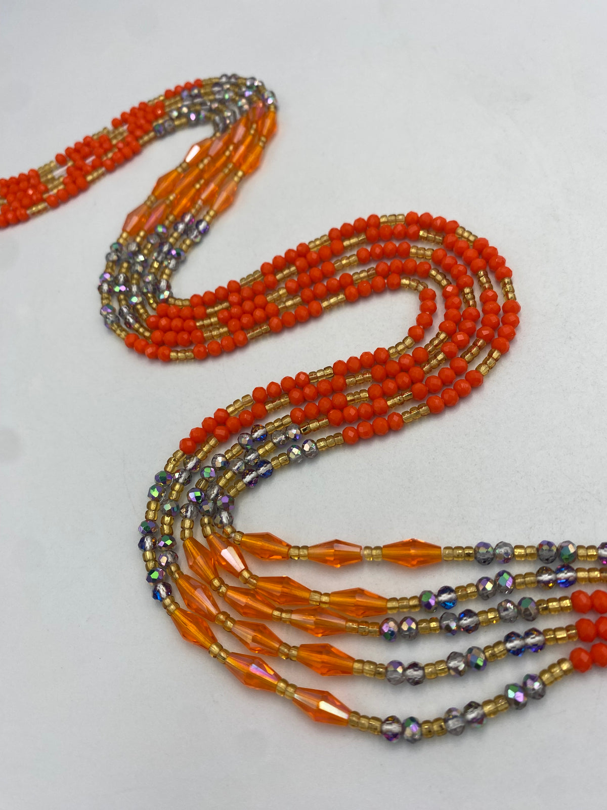 Orange Mini Crystal Waist Bead 45”| 1 PC