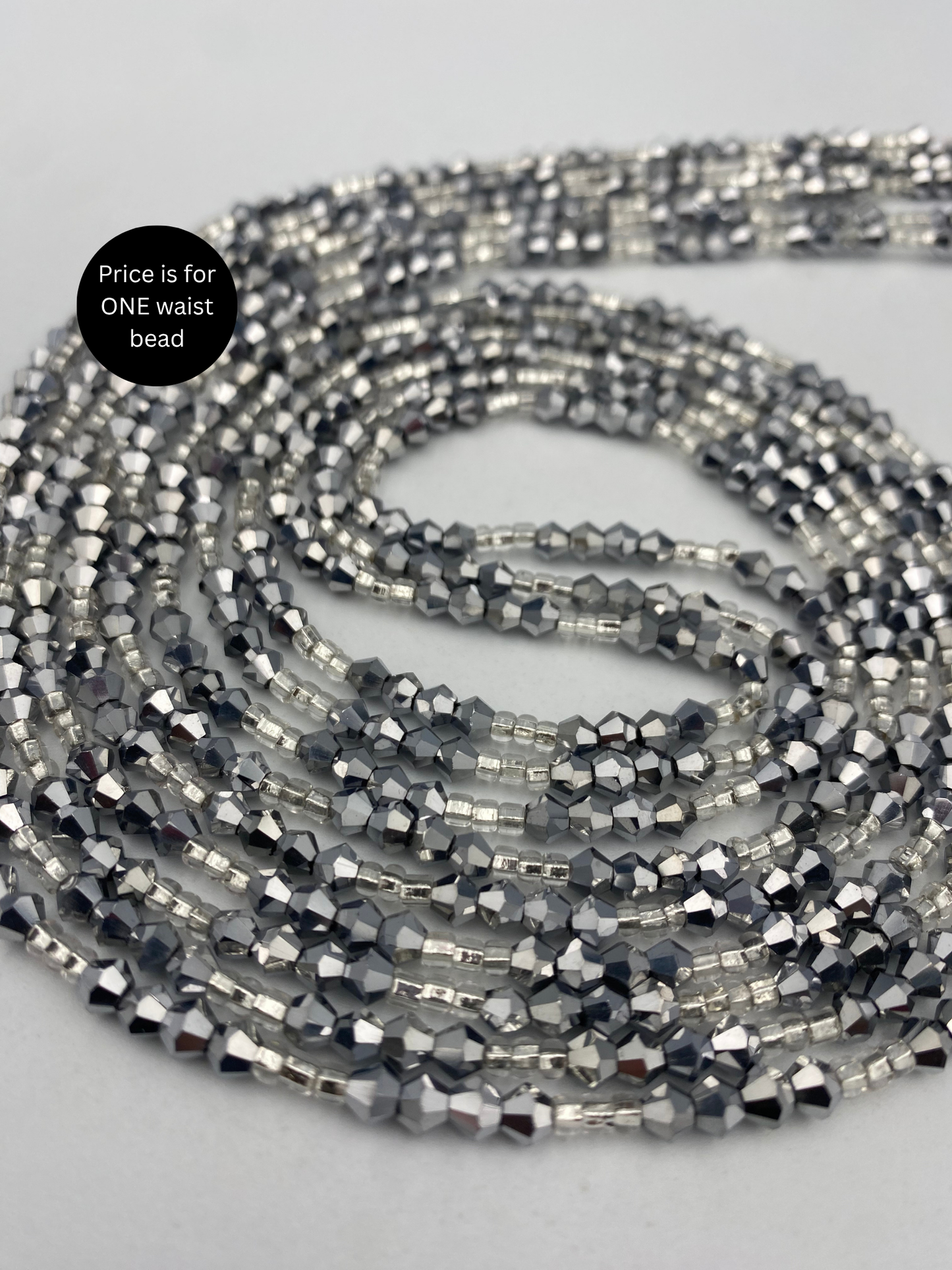 Variety of Crystal Waist Beads, Bicones, Mini crystal Waistbeads-  Choose your Color- Price Per Item - Tie On 40”-50”