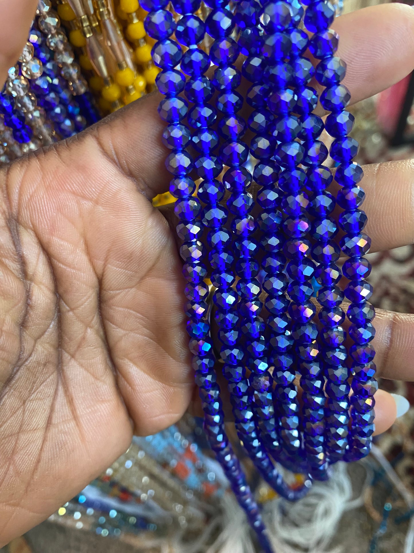 Wholesale African Waist Beads – Crystal Tie-On Strands 45”–50” (Bulk 25pcs Pack)