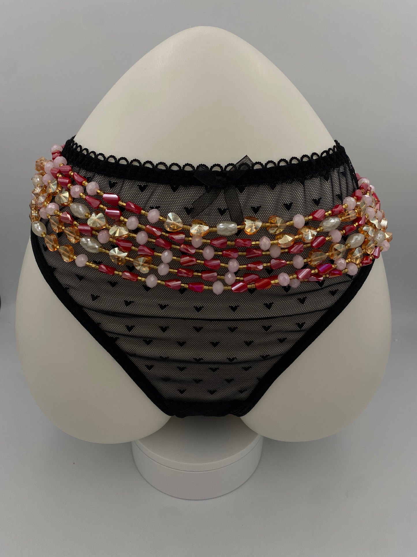 Ruby Luxury Tie-On Waist Beads | Faith-Inspired Body Jewelry | Handmade Waist Beads for Women 45Inches |