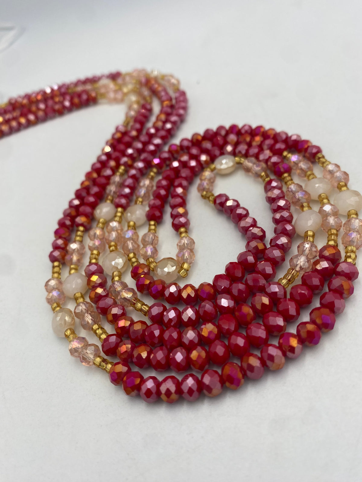 Red Crystal Waist Bead 45”| 1 PC