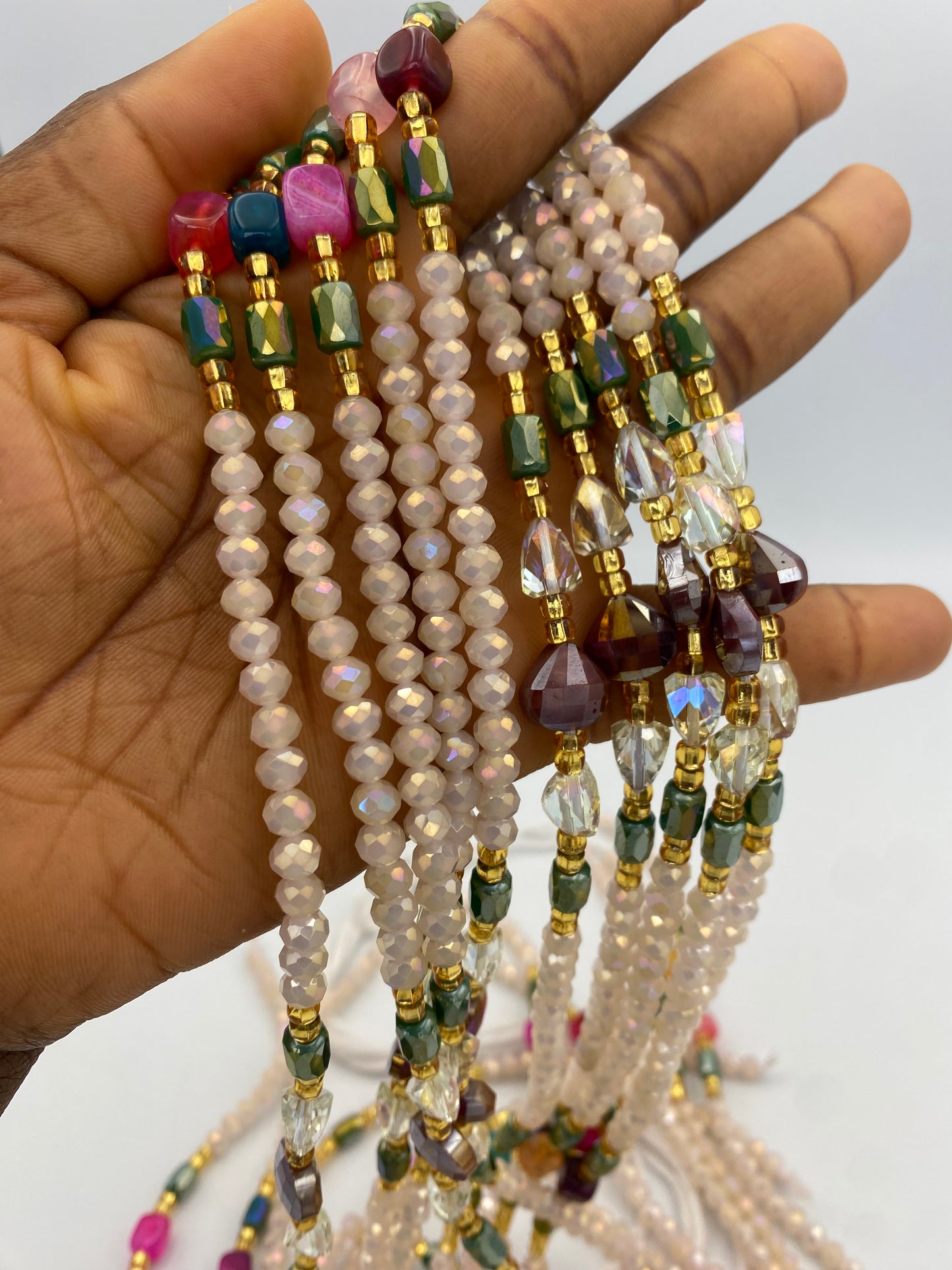 Aria Bloom~ Crystal Waist Bead- Tie On 45”-50”