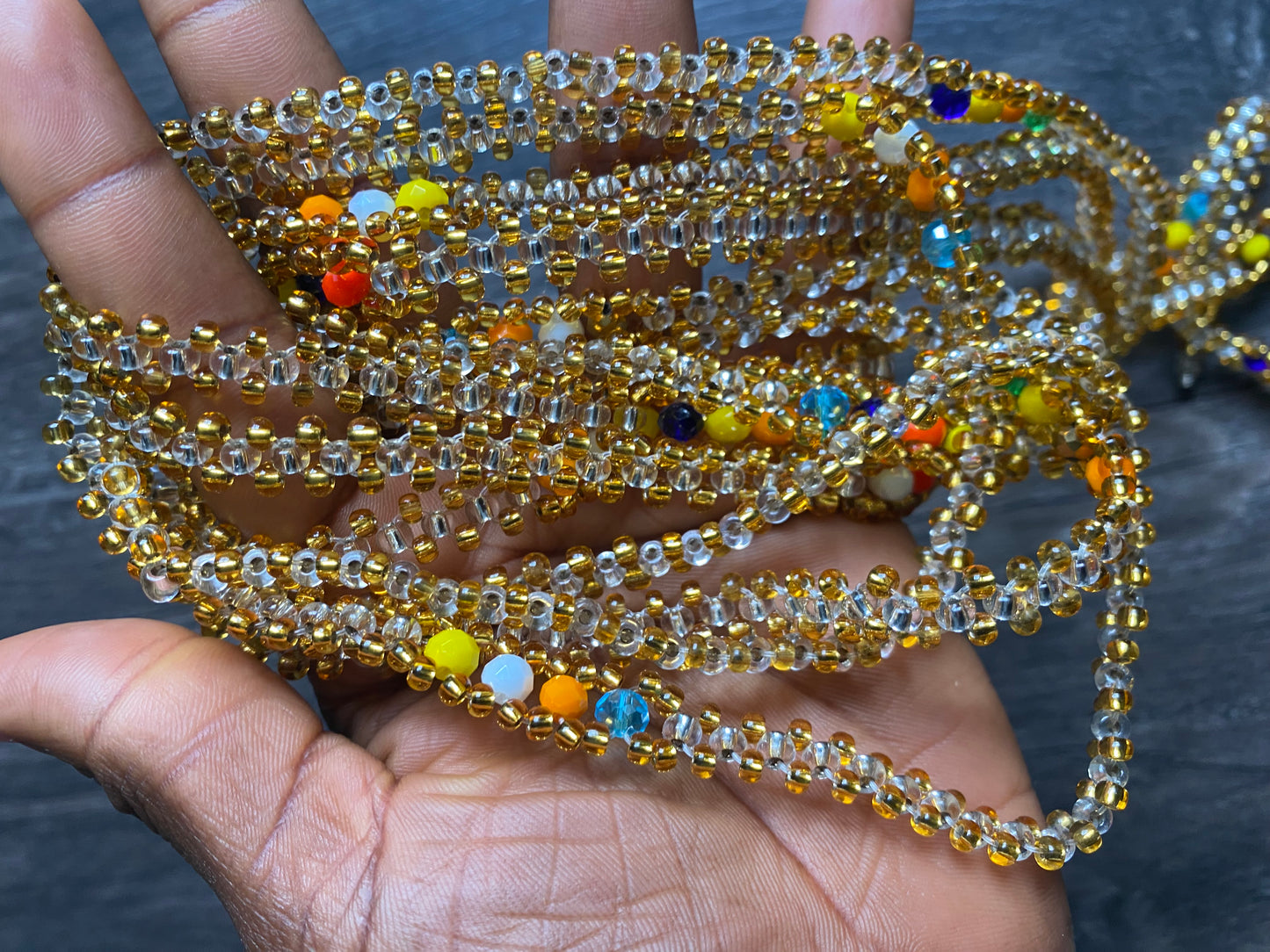 Goldie- Luxury Crystal Waist Beads/ Clasp only